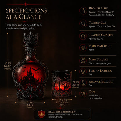 Gothic Vampire Castle Whisky Decanter & Tumbler(Buy 2 Free Shipping)