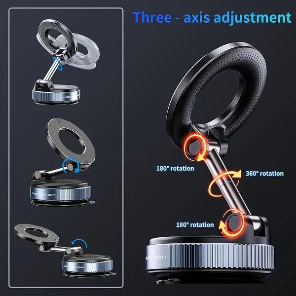 Universal Magnetic Phone Mount with Strong Vacuum Suction
