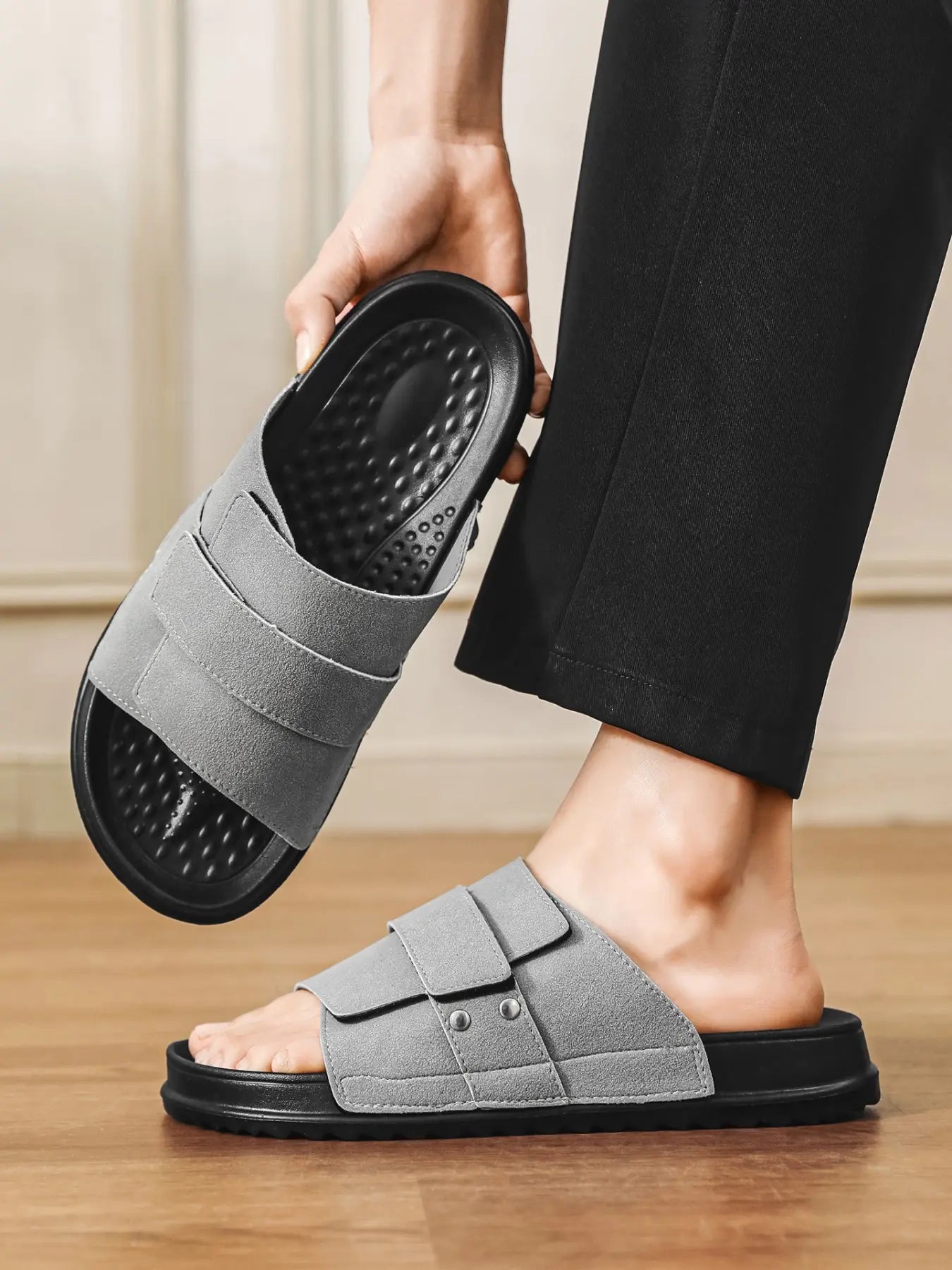 Women's EVA Suede Slides – Open Toe, Lightweight, Breathable