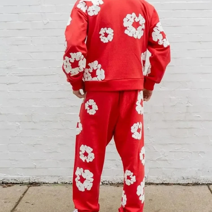 Caleb Hooded Set and Wide Flower Pants