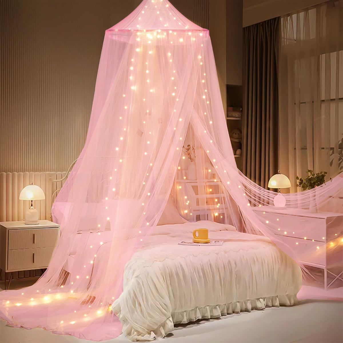 Canopy Bed Tent with LED Lights