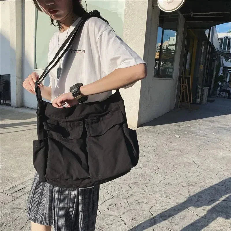 Canvas Shoulder Bag for Women – Vintage and Spacious