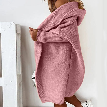 Women's Cozy Hooded Knit Cardigan