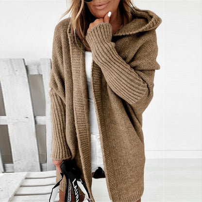 Women's Cozy Hooded Knit Cardigan