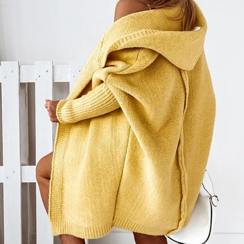 Women's Cozy Hooded Knit Cardigan