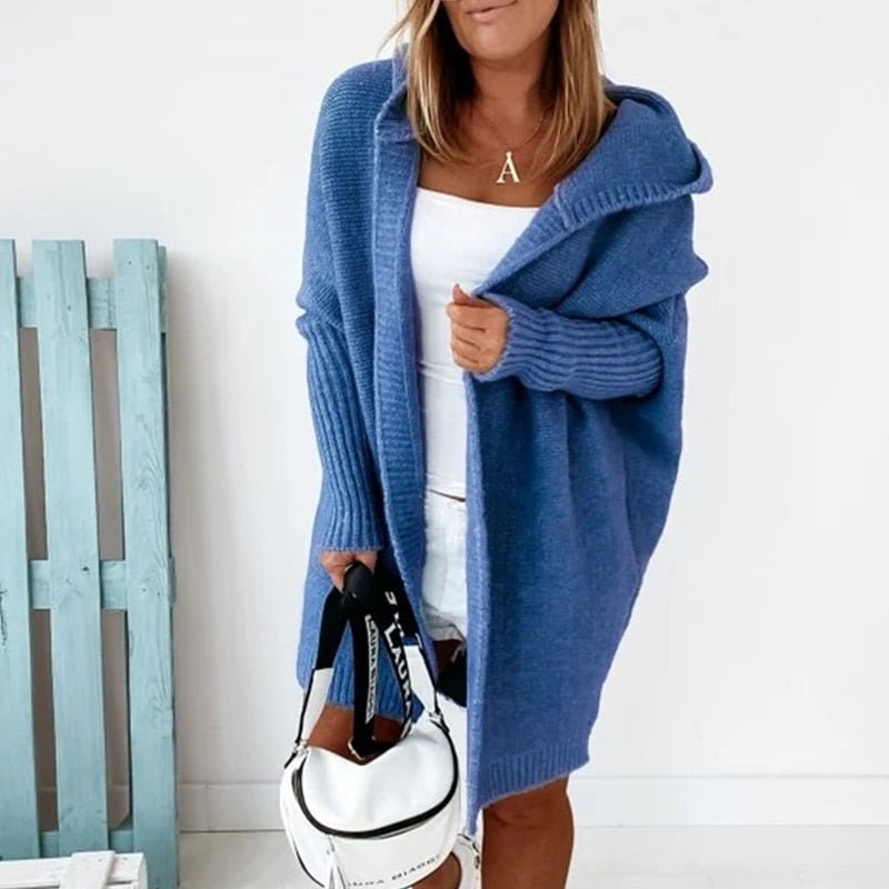 Women's Cozy Hooded Knit Cardigan