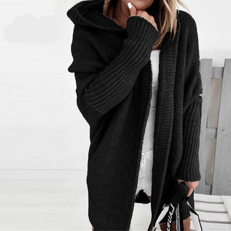 Women's Cozy Hooded Knit Cardigan