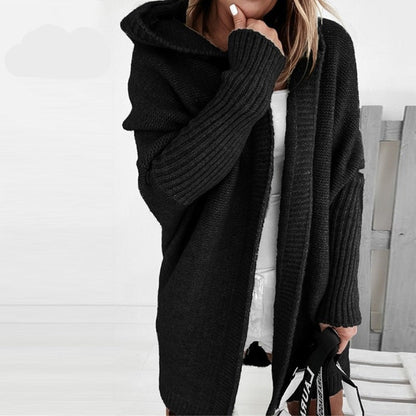 Women's Cozy Hooded Knit Cardigan