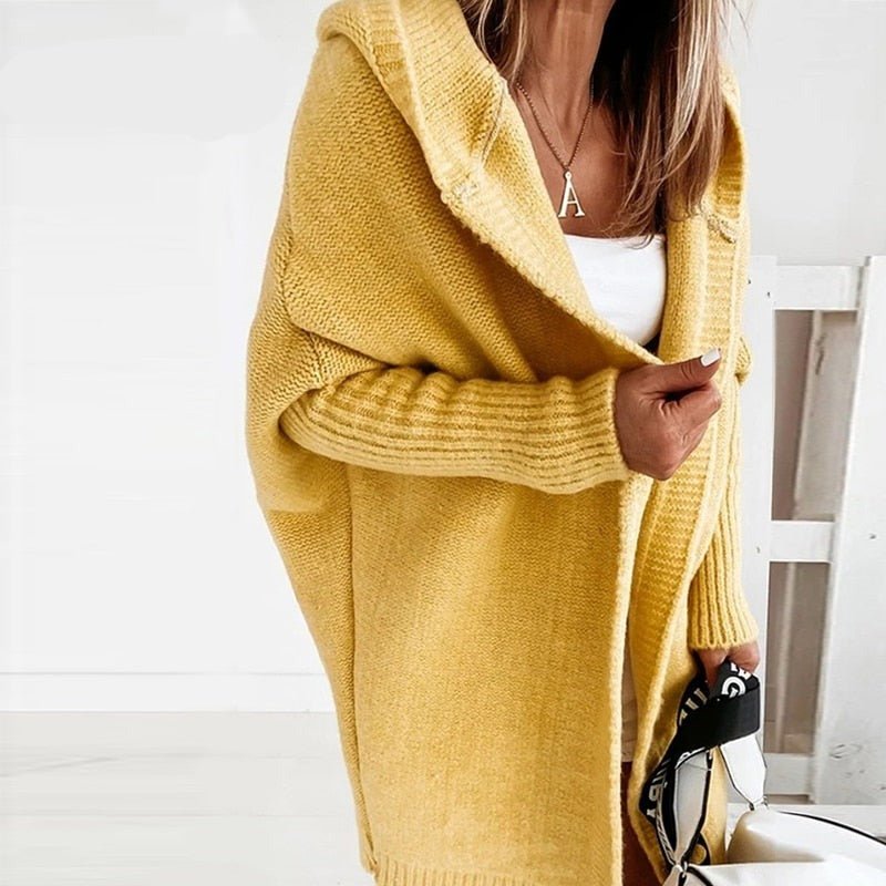 Women's Cozy Hooded Knit Cardigan