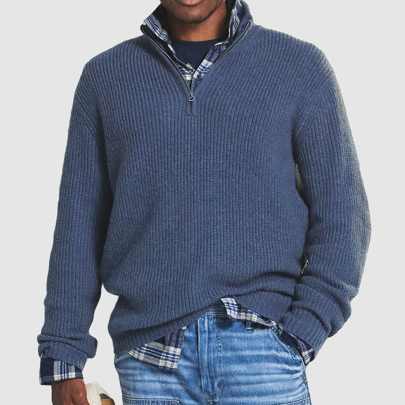 Men's Quarter-Zip Cashmere Blend Sweater