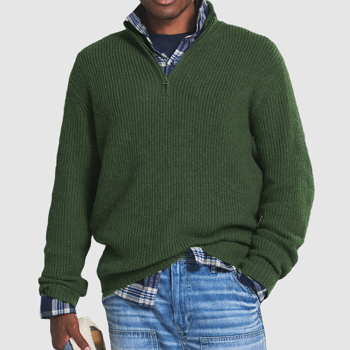 Men's Quarter-Zip Cashmere Blend Sweater