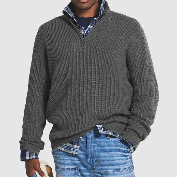 Men's Quarter-Zip Cashmere Blend Sweater