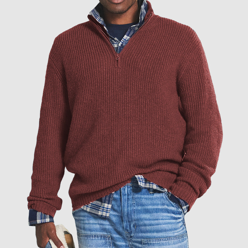 Men's Quarter-Zip Cashmere Blend Sweater