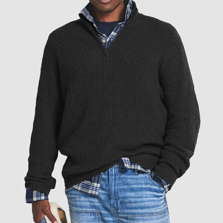 Men's Quarter-Zip Cashmere Blend Sweater