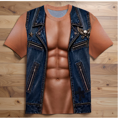 Casual, Fun, and Playful Muscle-Print Design Shirt