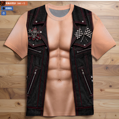 Casual, Fun, and Playful Muscle-Print Design Shirt