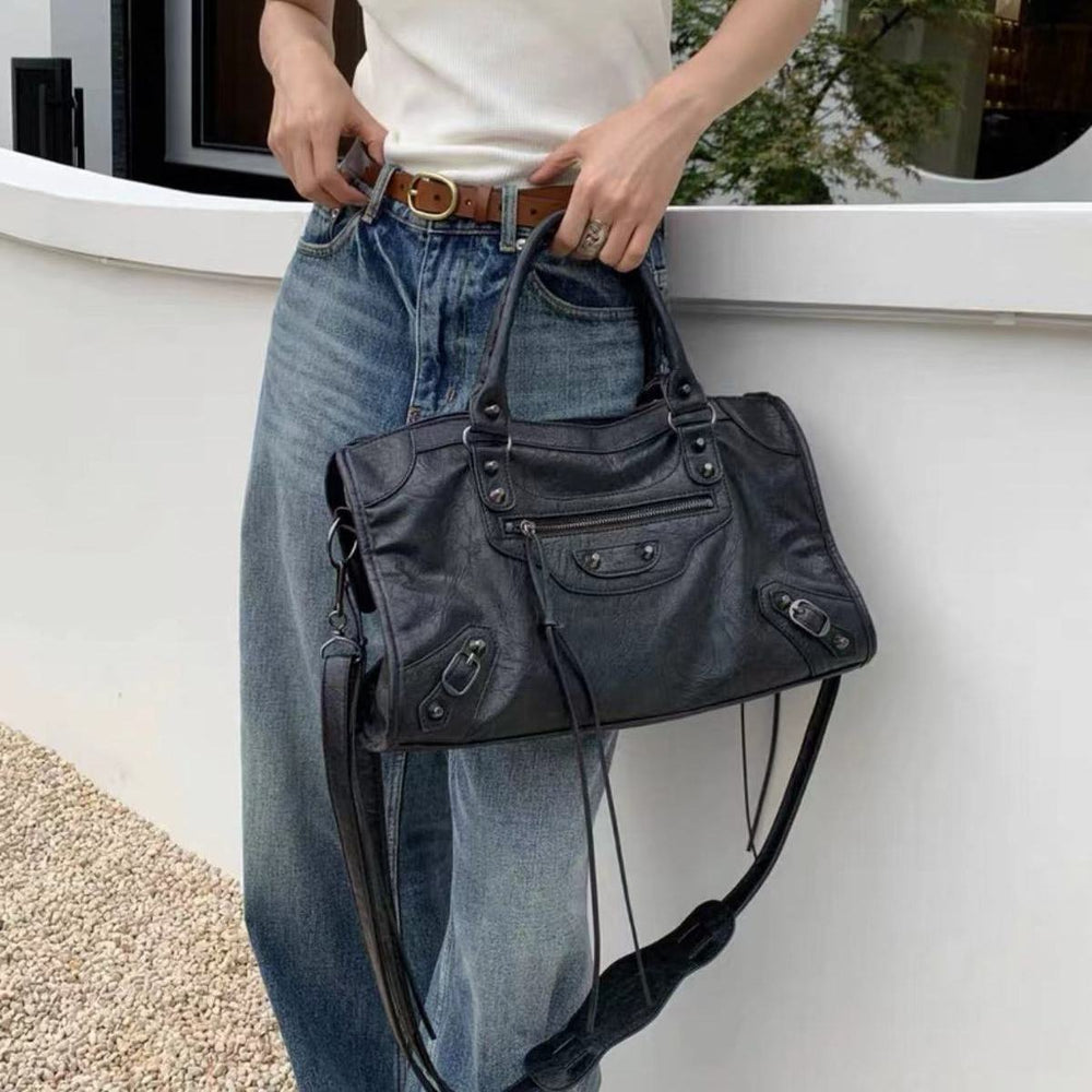 Casual Handbag with Zippers