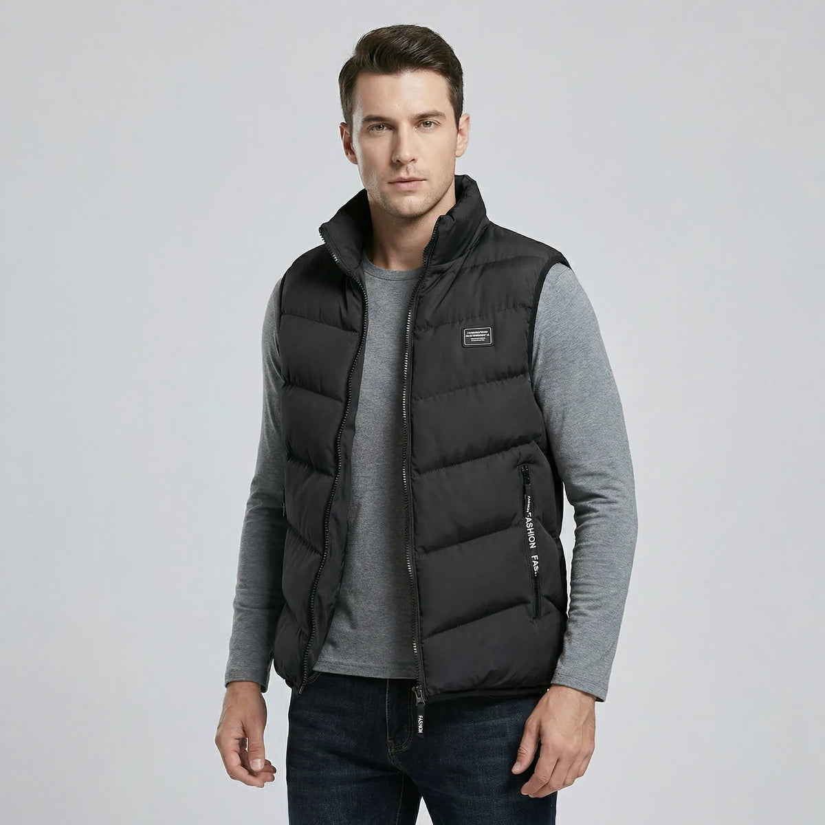 Casual Vest with Front Zip