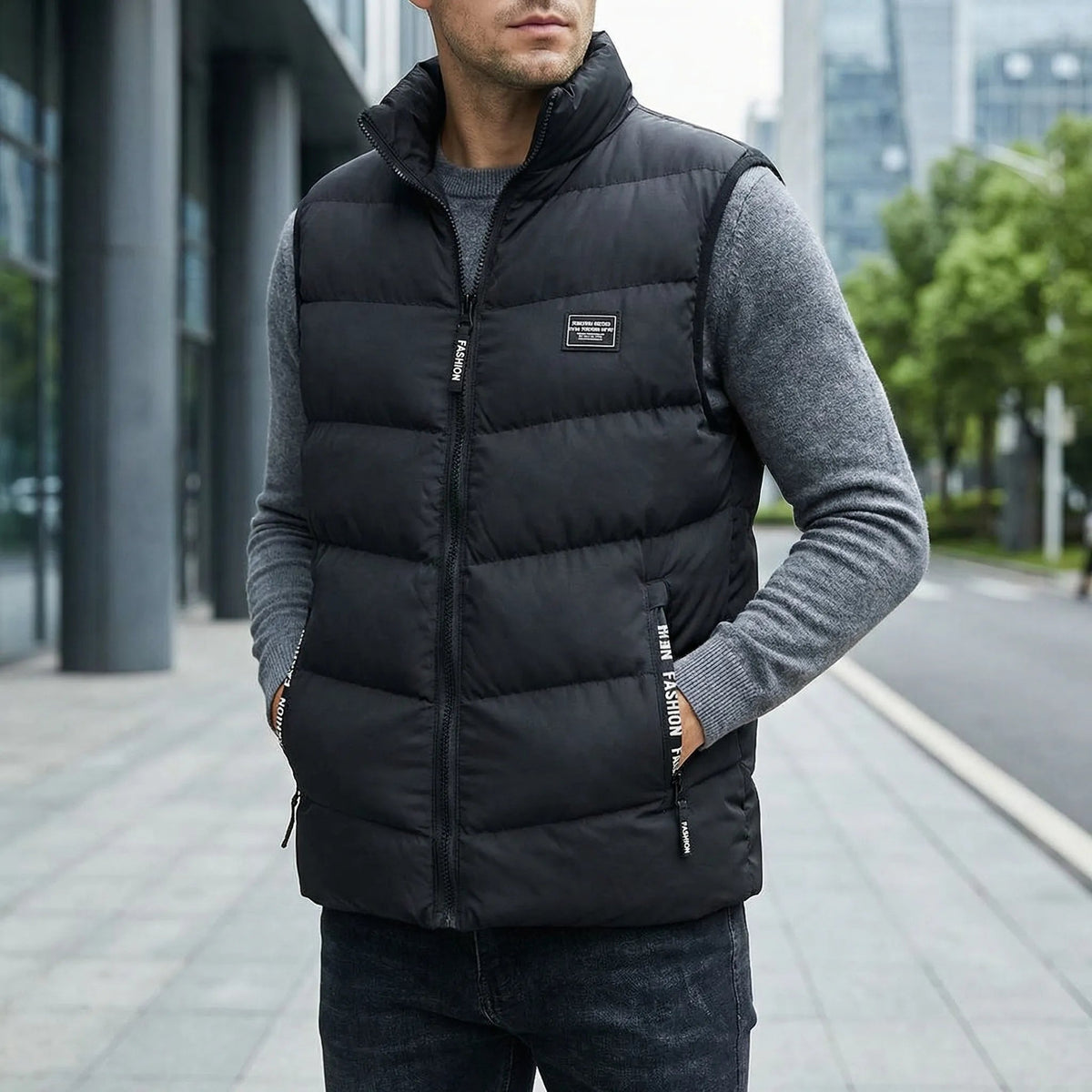 Casual Vest with Front Zip