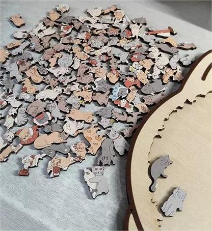 Feline Friends Wooden Puzzle - 135 Pieces of Calm & Creativity