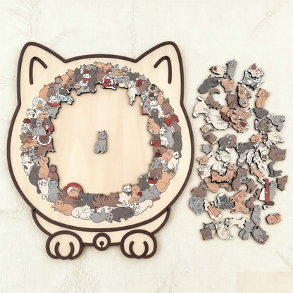 Feline Friends Wooden Puzzle - 135 Pieces of Calm & Creativity