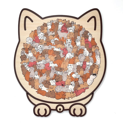 Feline Friends Wooden Puzzle - 135 Pieces of Calm & Creativity