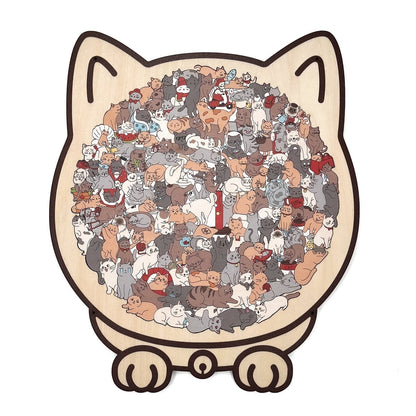 Feline Friends Wooden Puzzle - 135 Pieces of Calm & Creativity