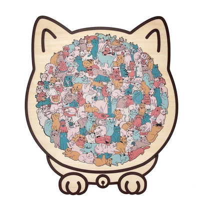 Feline Friends Wooden Puzzle - 135 Pieces of Calm & Creativity