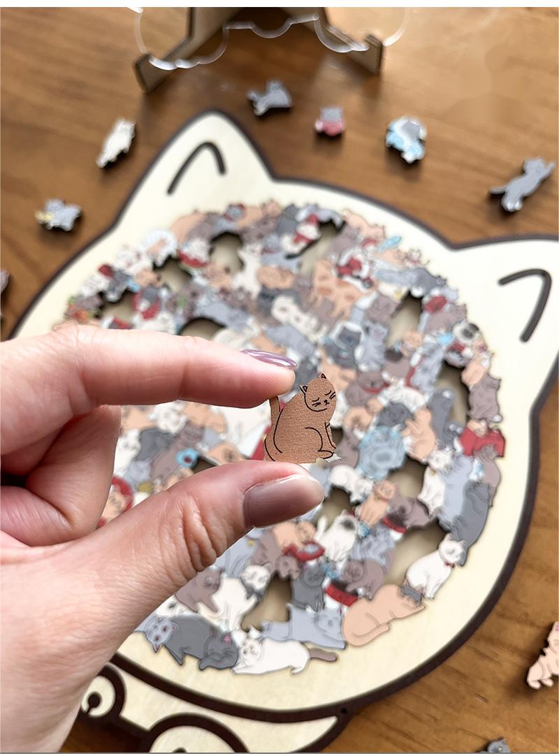 Feline Friends Wooden Puzzle - 135 Pieces of Calm & Creativity
