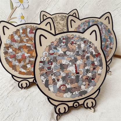 Feline Friends Wooden Puzzle - 135 Pieces of Calm & Creativity