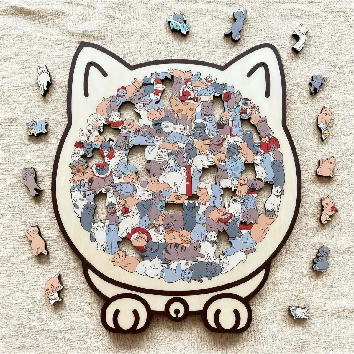 Feline Friends Wooden Puzzle - 135 Pieces of Calm & Creativity