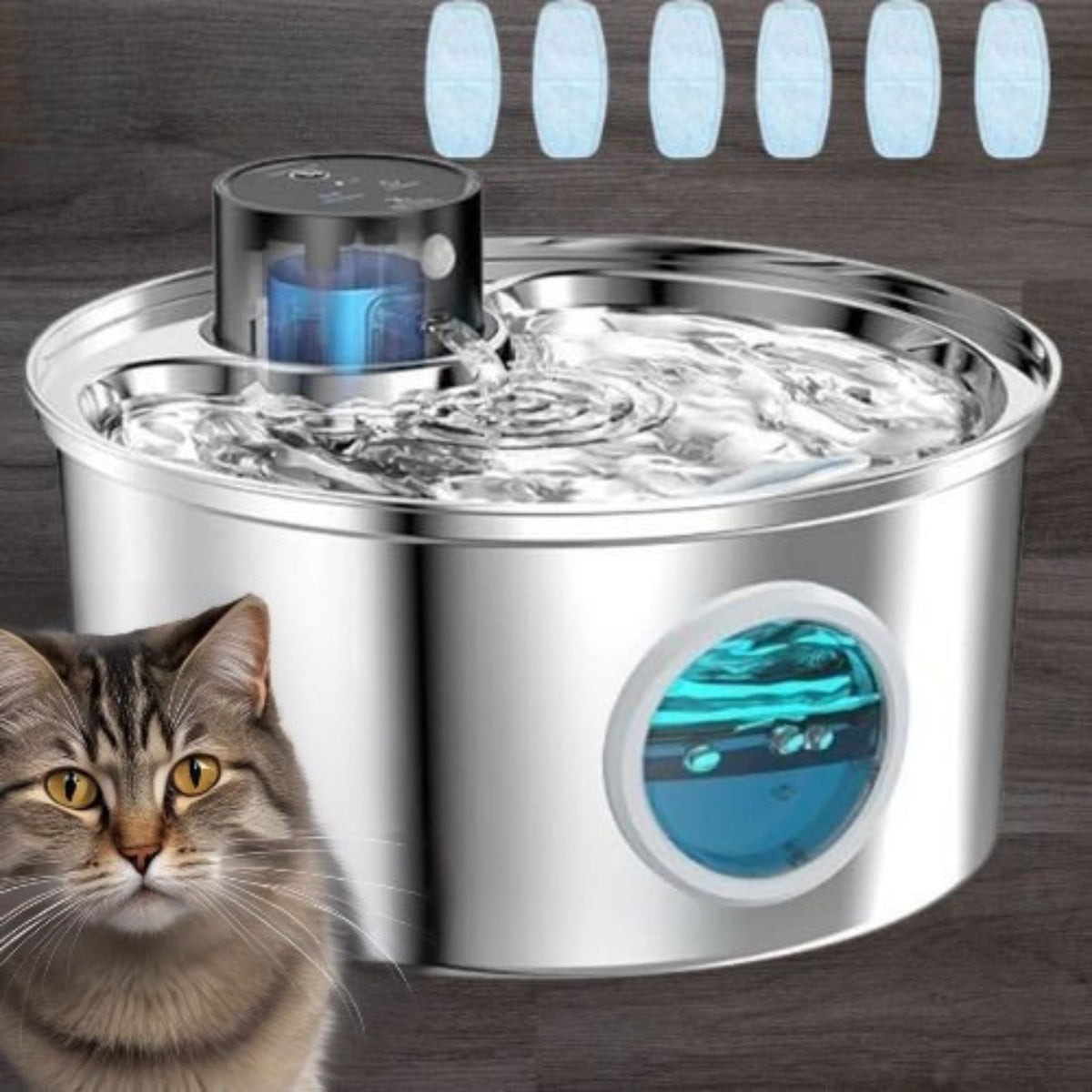 cordless cat water fountain | battery-powered hydration