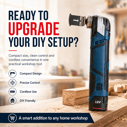 12V Cordless Precision Cutter – Compact Multi-Function DIY Detail & Plunge Cutting Tool