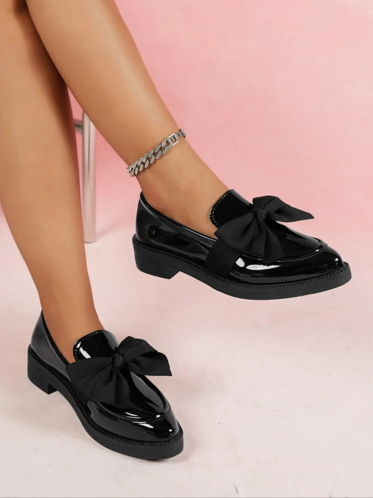 Women's Heeled Mules – Round Toe, Bow