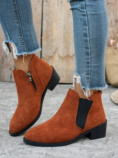Women's Ankle Boots – Pointed Toe, Zip