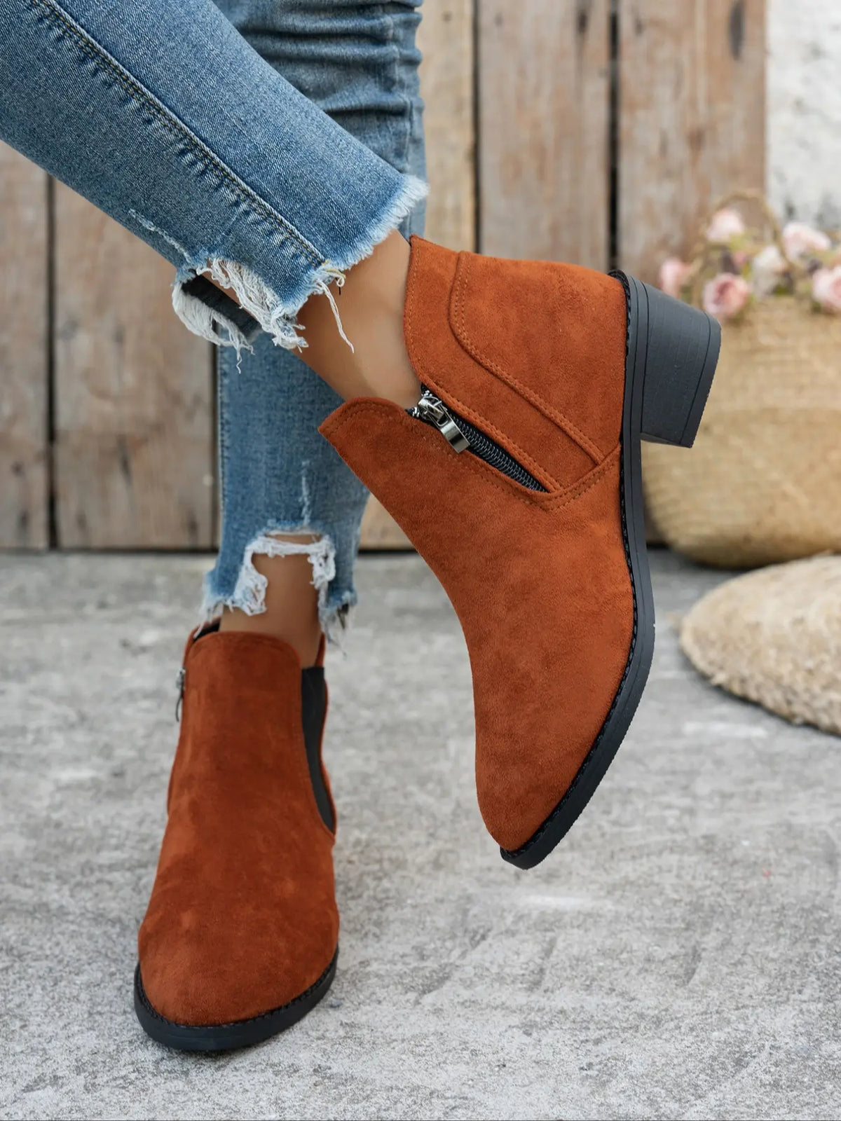 Women's Ankle Boots – Pointed Toe, Zip