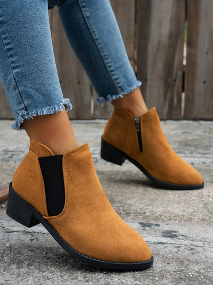 Women's Ankle Boots – Pointed Toe, Zip