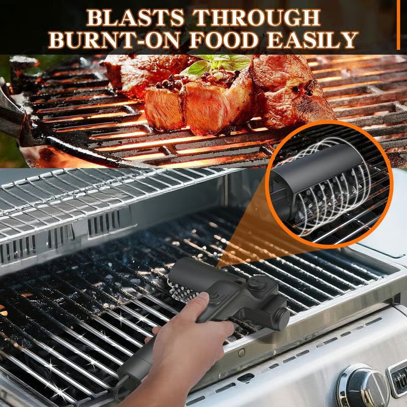Electric BBQ Grill Brush : Motorized Power Scrubber for Effortless Cleaning