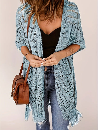 2026 Women's Lightweight Knit Cardigan Perfect for outdoor beach vacations and sun protection