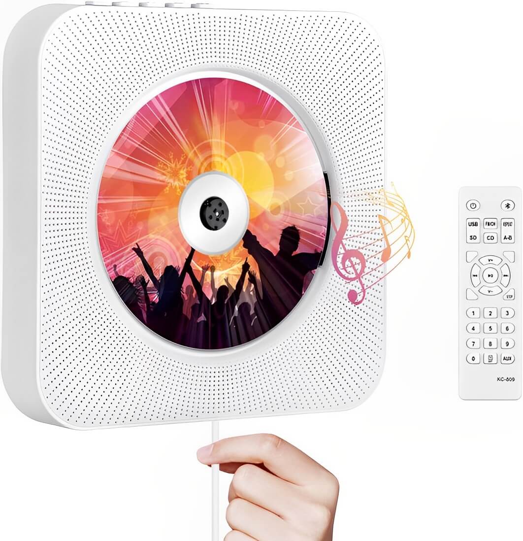 Wall-Mounted CD Player & Bluetooth Speaker System