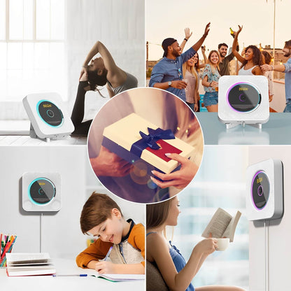 Wall-Mounted CD Player & Bluetooth Speaker System
