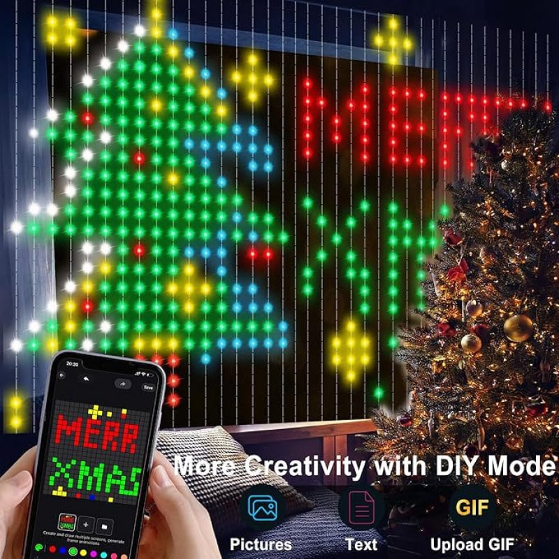 Smart DIY Pixel LED Curtain Lights | APP & Remote Control