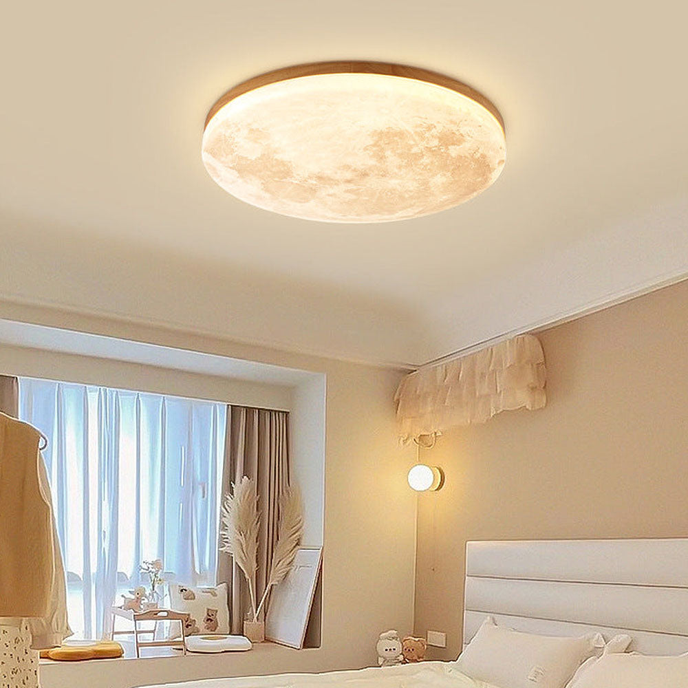 Round Moon-Inspired Ceiling Light for Modern Homes