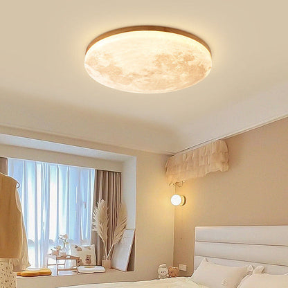 Round Moon-Inspired Ceiling Light for Modern Homes