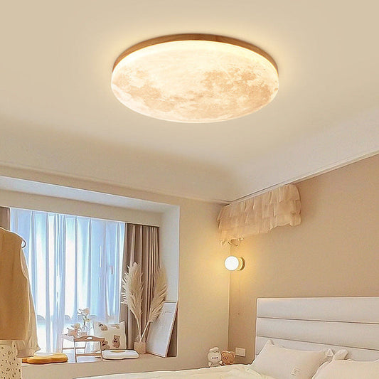 Round Moon-Inspired Ceiling Light for Modern Homes