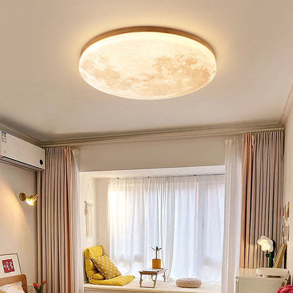 Round Moon-Inspired Ceiling Light for Modern Homes