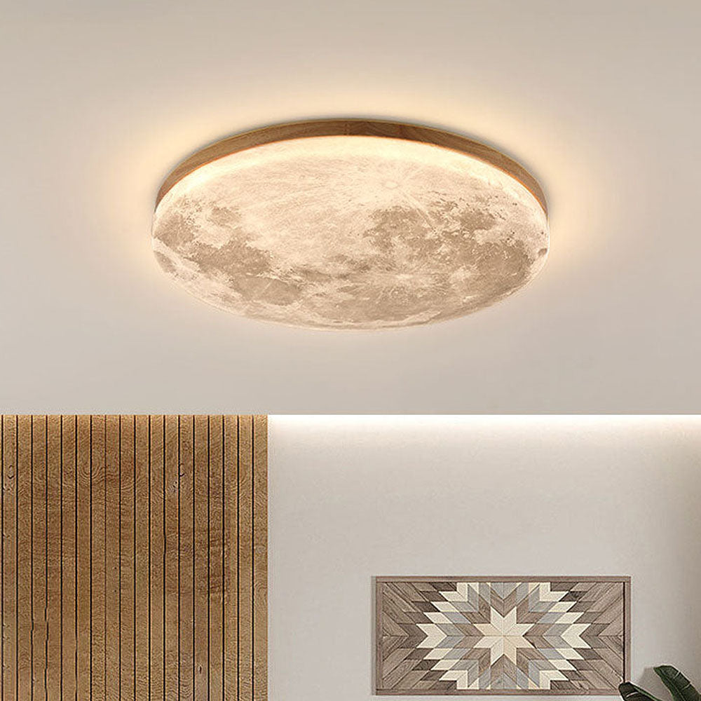 Round Moon-Inspired Ceiling Light for Modern Homes