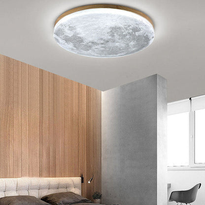 Round Moon-Inspired Ceiling Light for Modern Homes