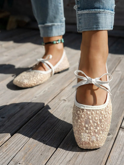 Women's Mesh Flats – Slip-On, Breathable