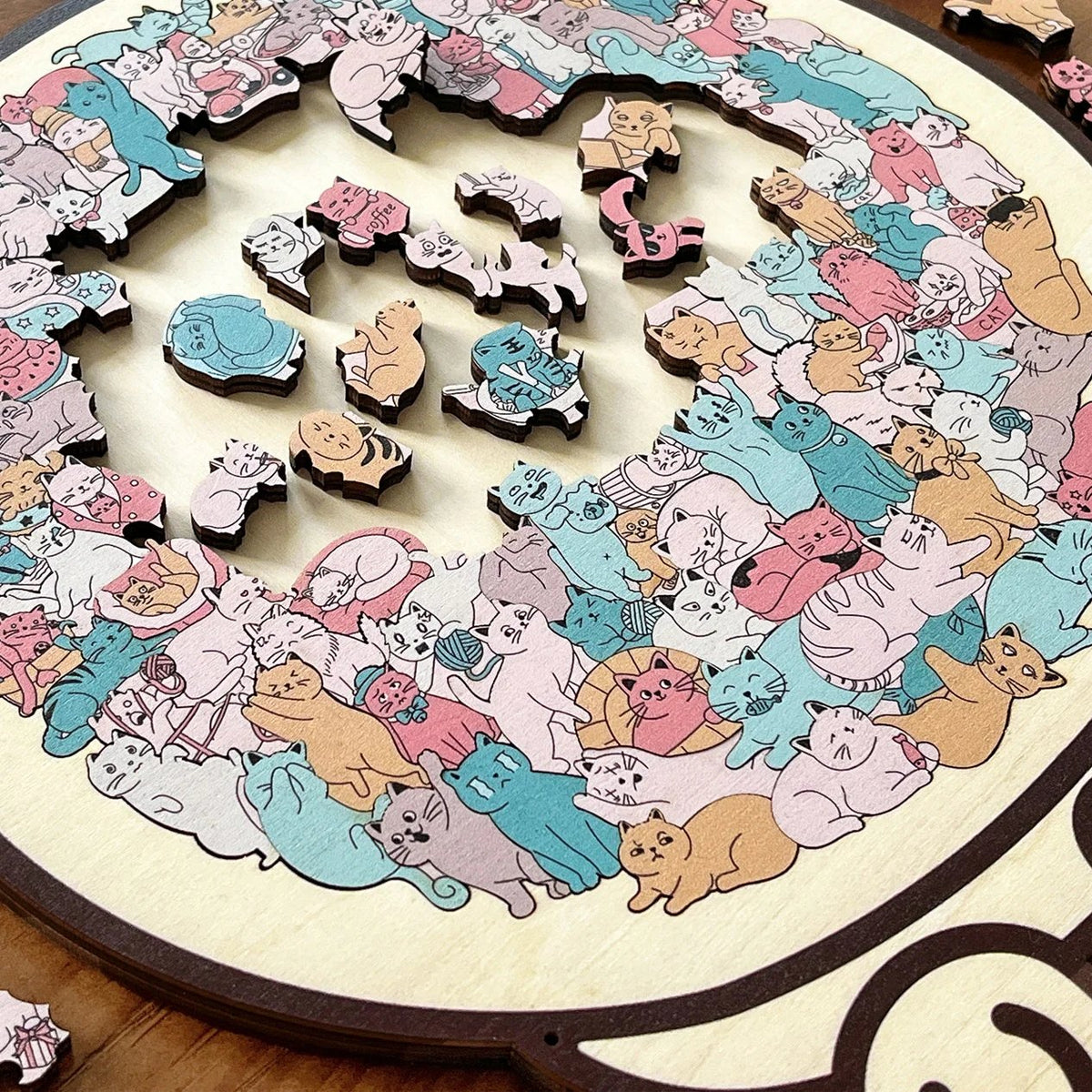 LAST DAY 50% OFF - Cute Cat and Dog Puzzle – A Wooden Work of Art You Can Build
